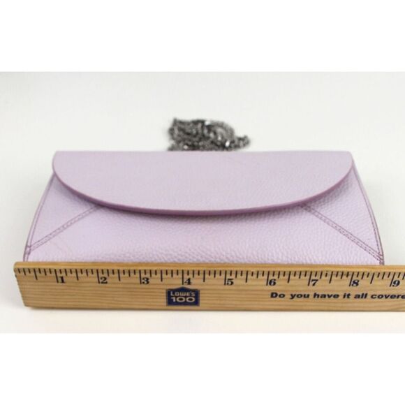 14th & Union PALE PINK GENUINE LEATHER FLAP CHAIN CROSSBODY SHOULDER BAG CLUTCH - Picture 15 of 16